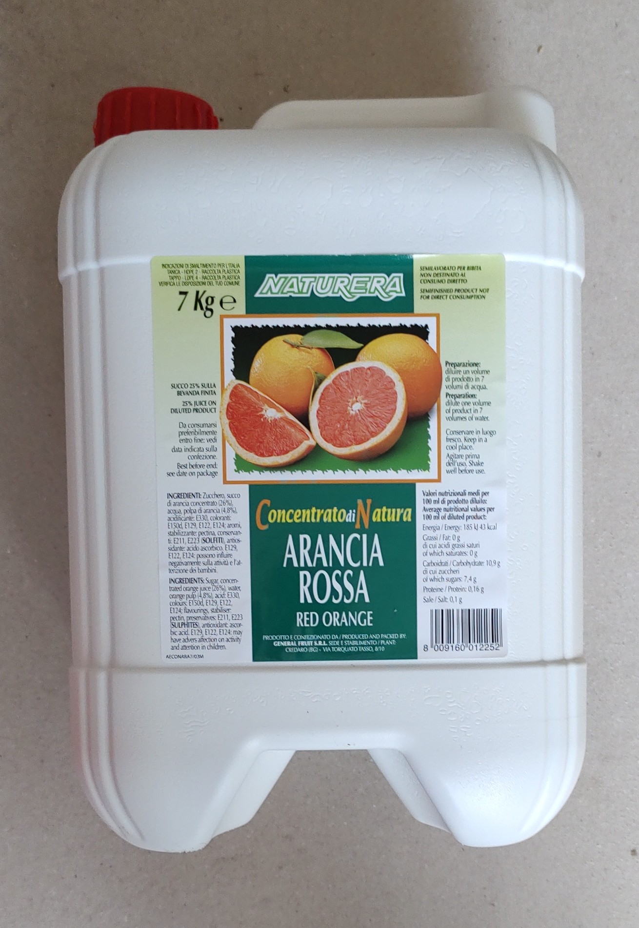 Ovocný koncentrát červený pomeranč  7kg