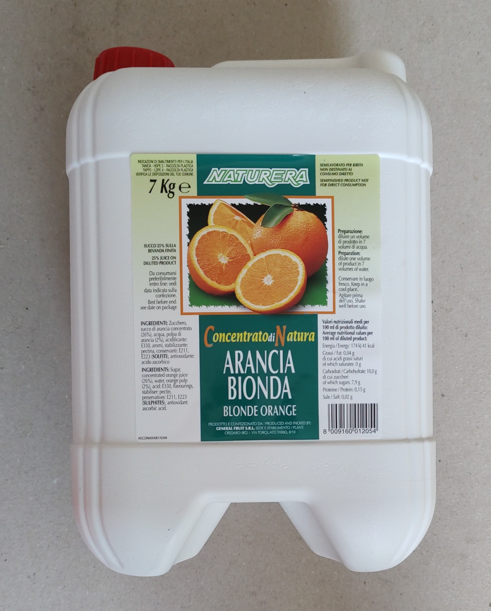 Ovocný koncentrát pomeranč  7kg